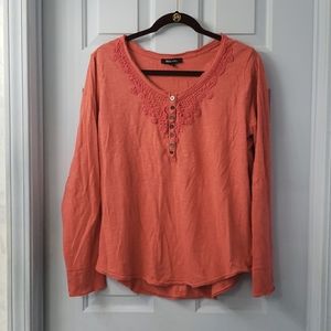 Relativity Henley with crochet detail